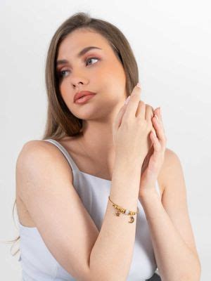 Buy ZAISHA 18K Gold Plated Moon Star Charms Magnetic Bracelet Online