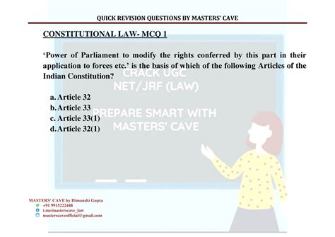 MCQs- Constitution - Competitive exams - MASTERS’ CAVE by Himanshi ...
