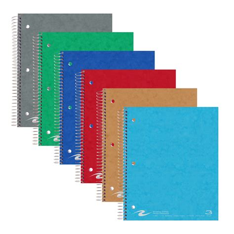 Roaring Spring Paper Products 3-Subject Notebooks, 8.5" x 11", College ...