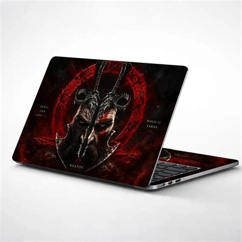 Laptop Skin - Gaming God Of War Kratos Helmet Death Crown | Ultra HD P ...