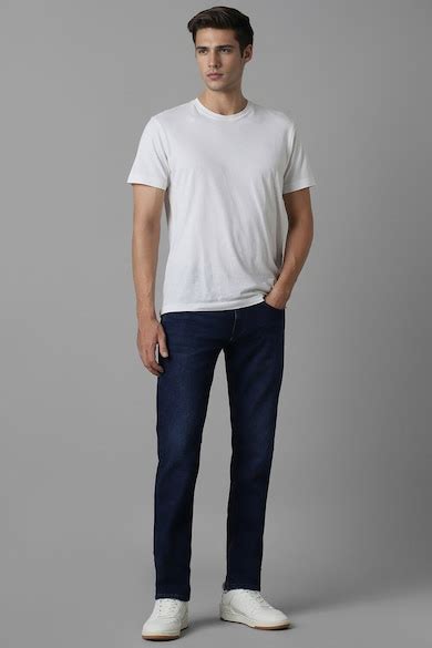 Buy Men Navy Light Slim Fit Jeans Online - 39659505 | Louis Philippe