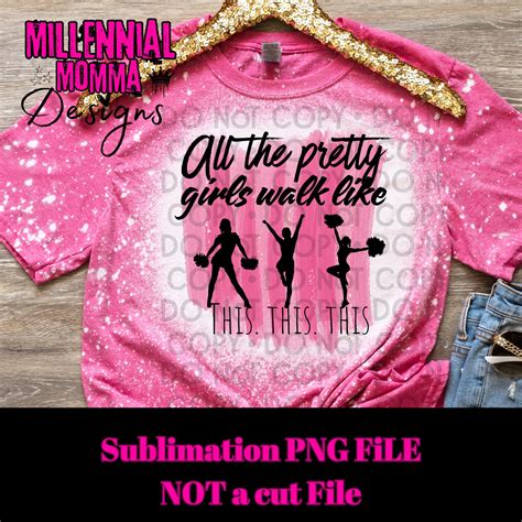 Pretty Girls Walk Like This , PNG File, Sublimation, Cheerleader ...