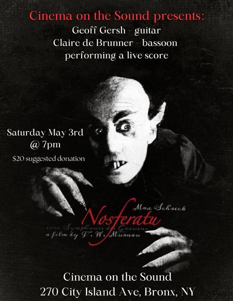 MOVIE: Nosferatu w/music played live | Cinema on the Sound - City ...