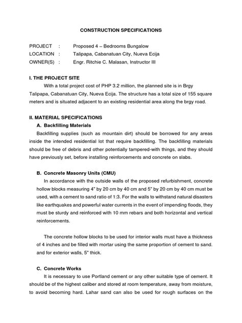 Construction Specifications Example 的图像结果