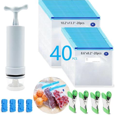 Sous Vide Cooking Bags - Set of 40 | BPA-Free Reusable Vacuum Seal Bags ...