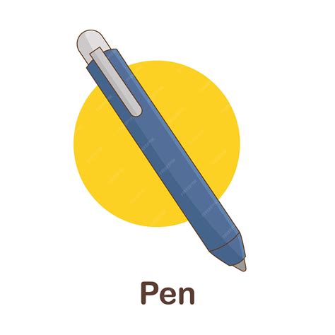 Premium Vector | Vocabulary flash card for kids. pen to with picture pen to