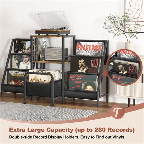 Tewinko Record Player Stand with Vinyl Storage Cart, Record India | Ubuy