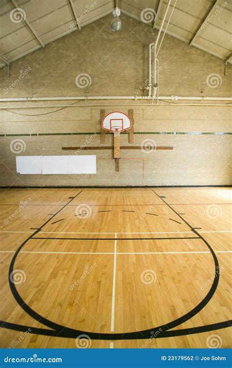 High School Basketball Court Stock Photo - Image of hardwood, school ...