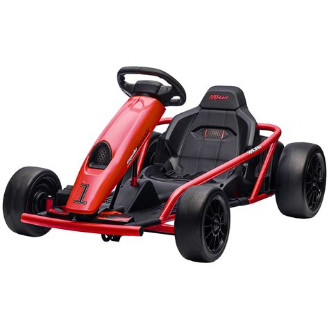 Aosom 24V Electric Go Kart for Kids, Drift Ride-On Racing Go Kart with ...