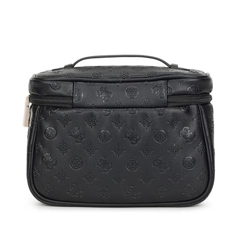 Buy Guess Black Textured Wilder Toiletry Train Pouch Online