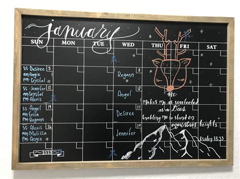 Chalkboard With Calendar - Printable Calendars AT A GLANCE