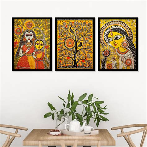 ARTELLY Madhubani Wall Painting For Living Room Bedroom Frames For Wall ...