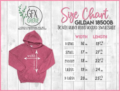 Gildan Hoodie Size Chart Youth - Infographic Chart Design