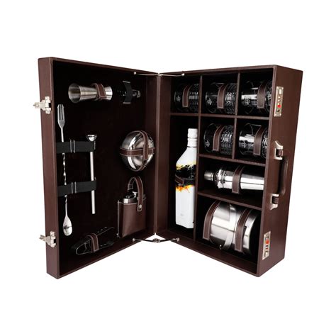 Anything & Everything Bar Set | Portable Leatherette Bar Set | Portabl ...