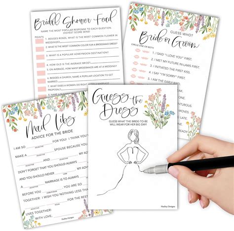 Amazon.com: Hadley Designs 40 Floral Funny Bridal Shower Games 20 ...