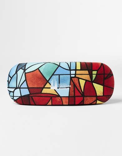 Glasses case with print reproducing the stained-glass windows of the ...