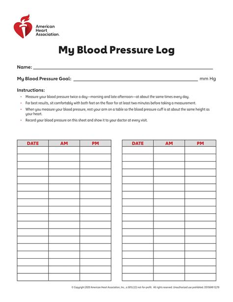 10 Best Printable Blood Pressure Chart Blood Pressure Log Sheet 380918 ...