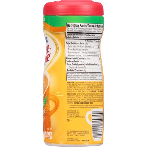 Coffee Mate Zero Sugar Hazelnut Nutrition Facts at Justin Backhaus blog