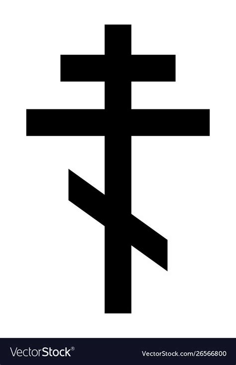 Orthodox cross dark silhouette Royalty Free Vector Image