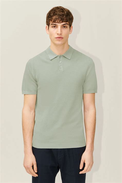 Men knit polo shirt TRITON in green from DRYKORN