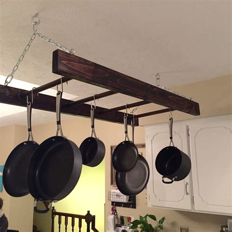 Rustic Wood Hanging Pot Rack Ladder / Kitchen by TheRUSTICraftsman