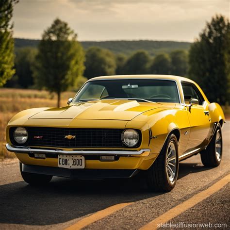 Bright Camaro Yellow Color | Stable Diffusion Online