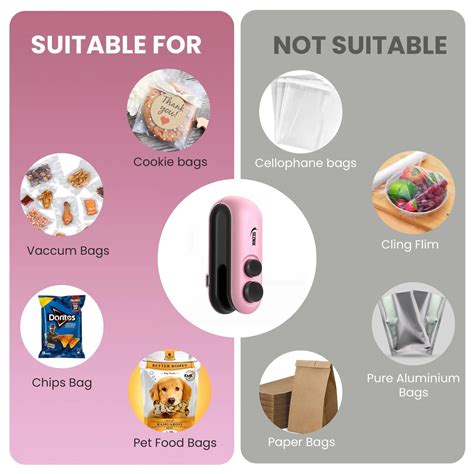 Seznik Portable Mini Sealing Machine, Handheld Packet Sealer for Food,