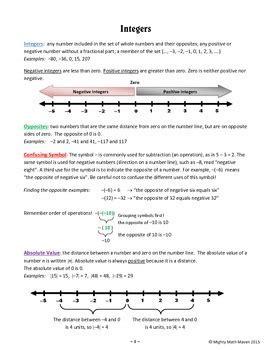 Image result for Middle School Math Integers