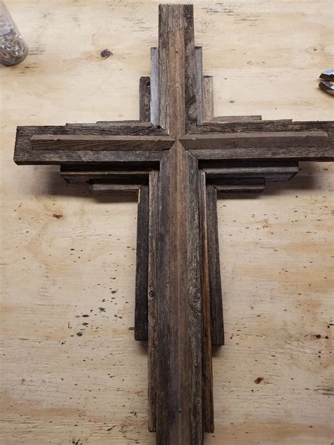 Cross #27: Cross in 3D - Large Wooden Wall Rustic 24 | Staining wood ...