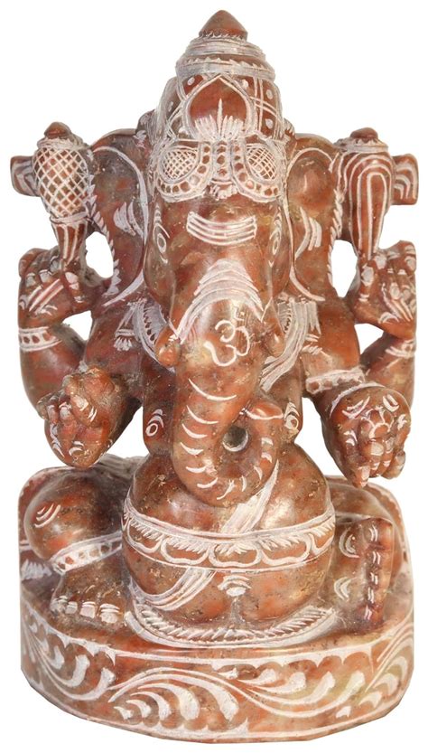 Exotic India Bhagawan Ganesha - Stone Statue (Crafted in Mahabalipuram ...
