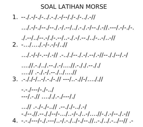 Contoh Soal Sandi Morse: Belajar Kode Rahasia