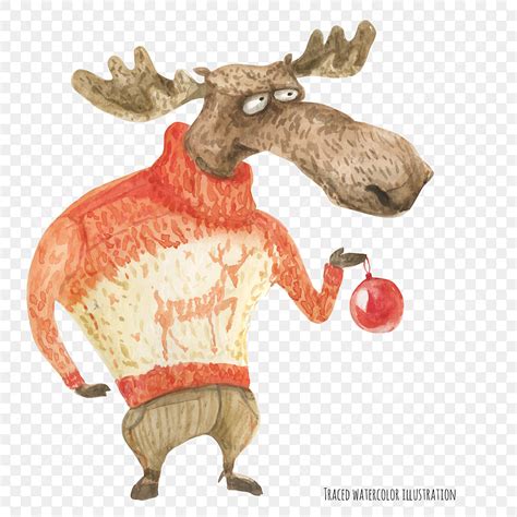 Ugly Christmas Sweater Vector Design Images, Christmas Moose In Sweater ...