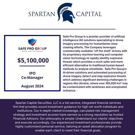#ipo #capitalmarkets #spartancapitalsecurities #investmentbanking #safeprogroup #nasdaq # ...