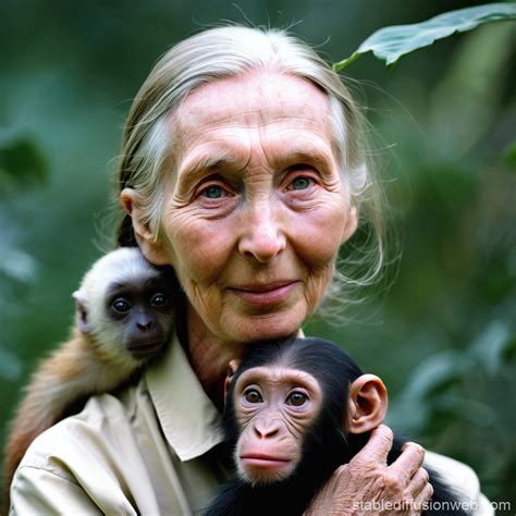 Jane Goodall in Explorer Outfit | Stable Diffusion Online