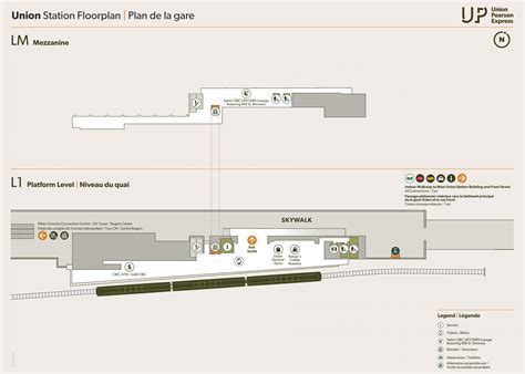 Union station platform level map - Map of Union station platform level (Canada)