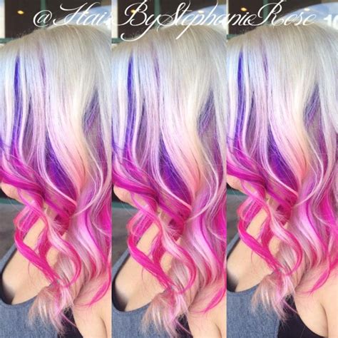 Purple to Pink Ombre Peekaboos on Blonde Hair - Hair Colors Ideas ...