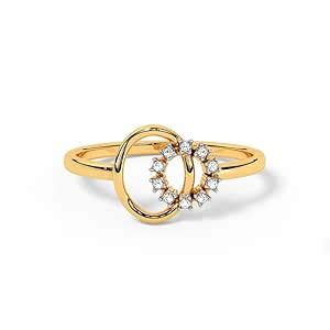 CaratLane Core Connect Diamond Ring, 14k Gold, Interlocked Center ...
