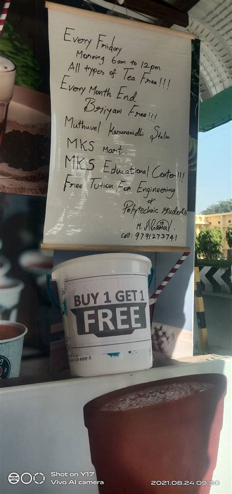 Menu at Tea Time, Salem, Sarada College Rd