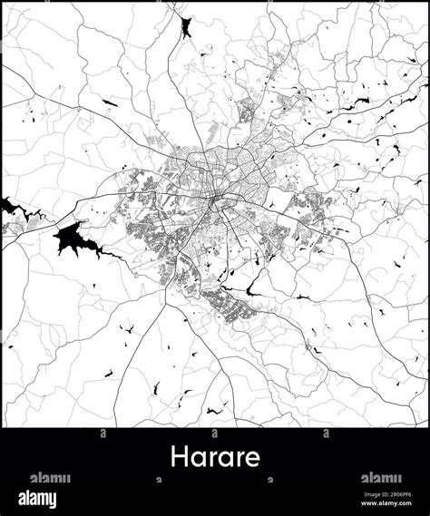 City Map Africa Zimbabwe Harare vector illustration Stock Vector Image ...