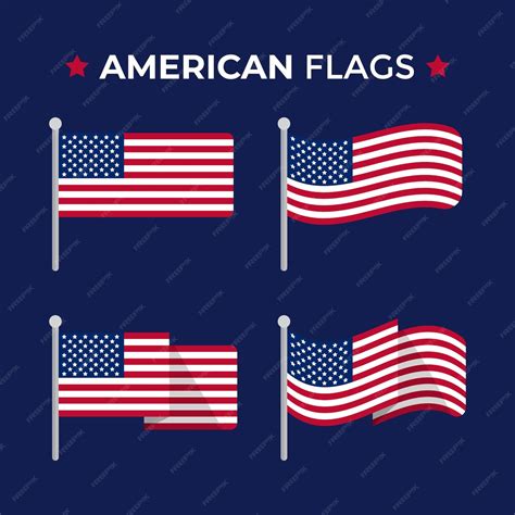 Premium Vector | Set of american flag vector design