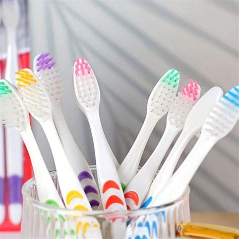 10-Piece Double-Headed Super Soft Toothbrush, Bamboo Charcoal Nano ...
