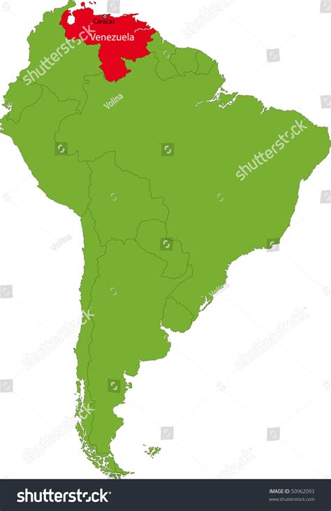 Location Of Venezuela On The South America Continent Stock Photo ...