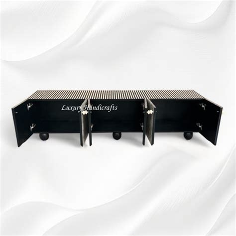 Esther Bone Inlay Media Cabinet Black – Luxury Handicrafts