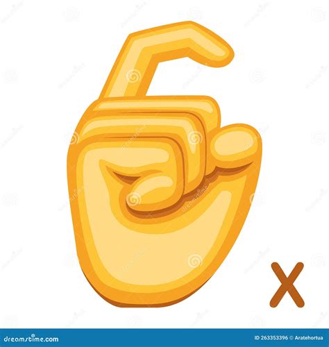 Vector Sign Language Icon Letter X Stock Vector - Illustration of education, communicate: 263353396