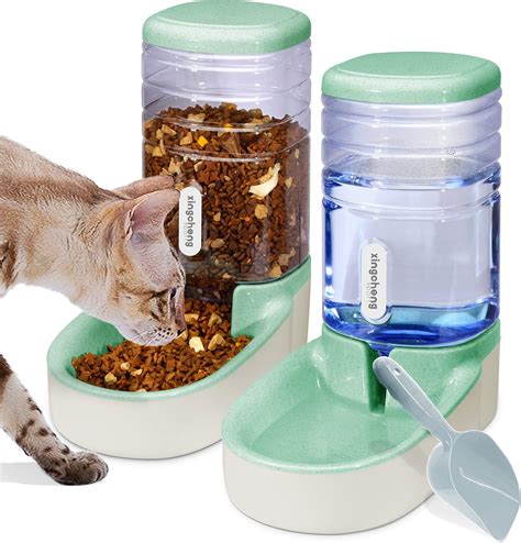 Pet Supplies : Pet Feeder and Water Dispensers Set, Automatic Cat Food ...