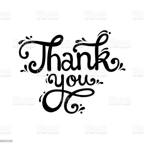 Beautiful Calligraphic Hand Written Thank You Decorative Vector Sign ...