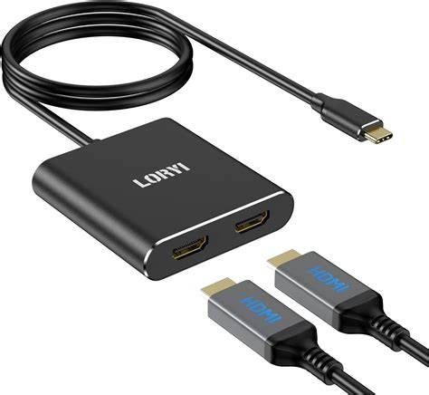Amazon.co.jp: USB C HDMI 変換アダプター デュアル HDMI 分配器 拡張モード対応 HDMI 拡張 2in1 ...