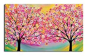 PIXELARTZ Canvas Painting - Abstract Blossoming Trees - Without Frame ...