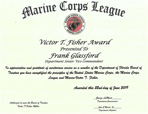 Awards — Marine Corps League Dept. of Florida