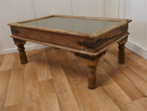 Heavy North African Coffee Table with Inset Iron Grill For Sale at 1stDibs
